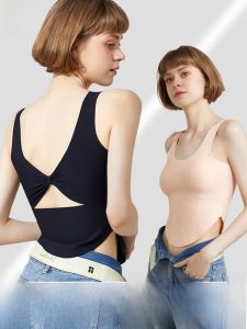 Miiow | Black Strapless Knitted Vest Womens 2024 New Summer Bralette One-Piece Outerwear Base Layer Butterfly Back Design MiiOW Cat Person