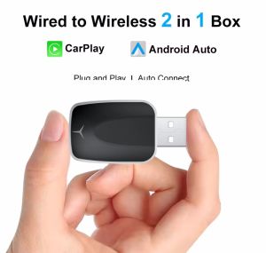 2in1 Wireless CarPlay Dongle Wireless Android Auto Adapter AI Smart Box Car Intelligent Systems For Car With Wired CarPlay