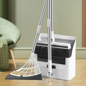 New Foldable Three-in-One Broom And Dustpan Set Soft Bristle Brush Hair-Free Easy Storage Cleaning Tool for Home And Floor Care