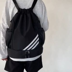 Gym Waterproof Backpack Oxford Sports Drawstring Bags Basketball Bag With Independent Shoe Warehouse