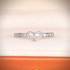Huitan Lạ Mắt Trái Tim Rỗng Pha Lê Đính Đá Cubic Zirconia Nhẫn Cho Nữ Đơn Giản Thời Trang Cưới Cô Dâu Ban Nhạc Hợp Thời Trang Trang Sức Thời Trang