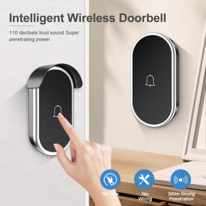 Wireless Doorbell Waterproof Comes With Door Bell Rain Cover Smart Home Door Bell 60 Songs Welcome Chime US EU UK Plug Optional