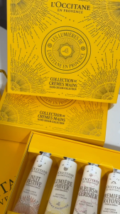LOccitane Luxury Hand Cream Gift Set 4 x 30ml | Limited Edition Les Lumières Collection | Gift Set with Golden Box & Paper Bag