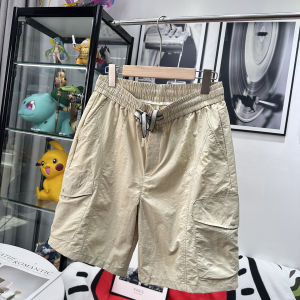 Outdoor Mens Lightweight Quick Dry Loose Fit Drawstring Waist Cargo Shorts Straight Leg Casual Pants Summer Fashion