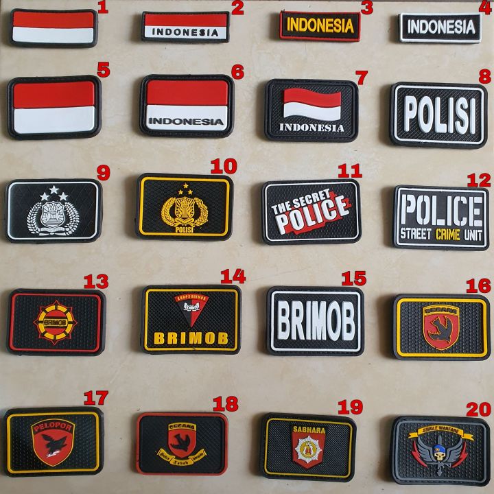 Patch Rubber Logo Polisi - Polri - Police - Brimob - Tempelan Emblem ...