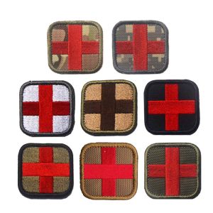 Outdoor Rescue Tactical Emblem StickerMedical Cross Badge Fabric Applique Embroidery Patches With Hook And LoopDoctor Armband
