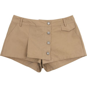 Váy Ngắn Chữ a Màu Đỏ Cho Nữ Mùa Hè 2025 Váy Ngắn Công Sở Mới Cạp Cao Bằng Vải Cotton Pha Polyester Váy Ngắn Chữ a Thường Ngày