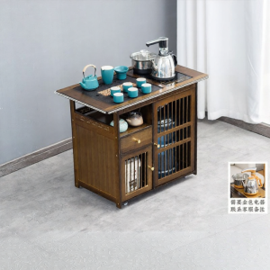 ZHISHANYUAN | Portable Living Room Wooden Tea Table with Built-in Water Heater