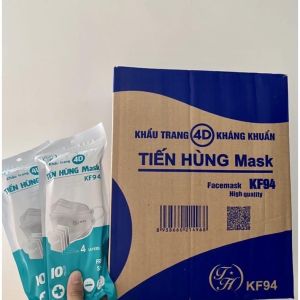 Khẩu trang KF94 TIẾN HÙNG kiểu Hàn Quốc chống Bụi Mịn và Kháng Khuẩn Thùng 300 Cái