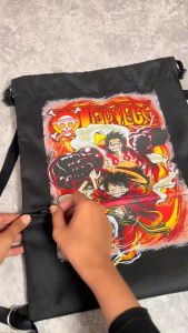 (Bisa COD) Tas Serut Anti Air Water Proof String Bag / Draw String / Gym Sack Tas Olahraga Pria Kekinian Motif ONE PIECE