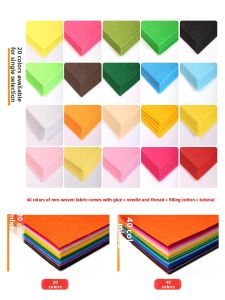 Thickened Non-Woven Fabric DIY Handcraft Material Kit for Kindergarten Kids Creative Coloring Weaving Fabric Crafts
