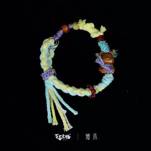 Bear Design Lava Stone Tibetan Style Hand Woven Bracelet Original Creative Pattern Retro Extreme Complexity Agate Fashion Jewelry