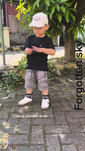 Forgotten Sky Celana Pendek Cargo Anak Usia 1-12 Tahun Bahan Kanvas Short Cargo Pants Celana Anak laki-laki Bawahan Anak Perempuan