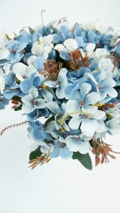 Hortensia Mini Cabang 5 Tanaman Bunga Hydrangea Artficial Silk Flower Hiasan Ruang Tamu Bucket Cafe Hotel Home Decor Pernikahan Pelaminan Murah Import Premium Artifisial Berkualitas