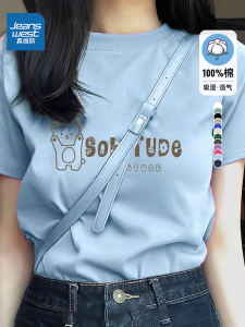 Áo Thun Cotton Tay Ngắn Mùa Hè Cho Nữ Cổ Tròn in Họa Tiết Họa Tiết Động Vật Phong Cách Thường Ngày Cỡ Lớn