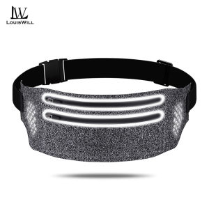 LouisWill Fashion Waist Bag Men Womens Fitness Bag Outdoor Sports Waist Pack Bag Ultrathin Pouches Adjustable Running Pouch Waterproof Crossbody Bag Money Phone Waist Fanny Pack Jogging Belt Fanny Pack With Reflective Strip for Workouts Sports Outdoor