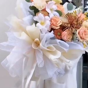 20 Lembar Flower Wrapping Transparant Line Color Kertas Buket Bunga Cellophane KB6087