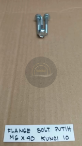 10 BIJI BAUT TOPI M6X40 KUNCI PAS 10 PANJANG 4CM 4 CM PUTIH 40MM 40 MM FLANGE BOLT M6 X 40 BAUT 6X40 6 X 40 PITCH DRAT 1.0