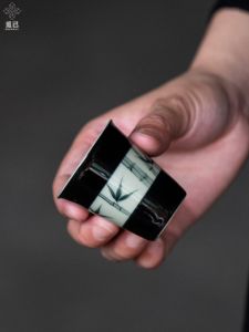 Hand-Painted Ceramic Tea Cup Chinese Style Bamboo Aroma Scented Cup Gongfu Tea Set Owner Cup Vintage Element Single Piece