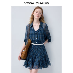 VEGA CHANG | Chân Váy Ngắn Caro Nịt Eo Thời Trang Mùa Hè Nữ