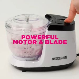Tough Mama NTMCHP-1 Mini Plastic Chopper Food Processor Grinder Mincer Powerful Motor Easy to use