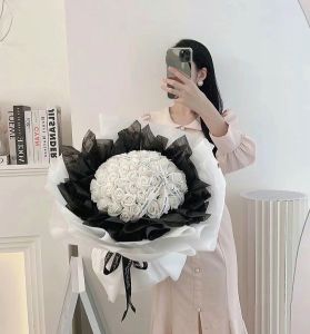 Red And Pink Rose Bouquet Eternal Soap Flower Finished Product Ideal Valentines Day Gift for Boyfriend Or Girlfriend Birthday Festival