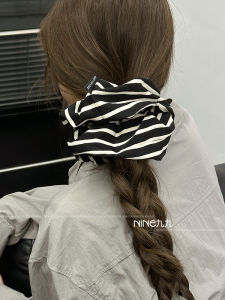 Simple Black White Stripes Fabric Hair Ties Elastic Band Headband Versatile Elegant Style Hair Bands Hair Accessories