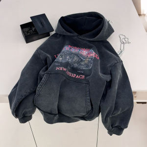 Warm Fleece Lined Hoodie Childrens Outerwear Autumn Winter Fashionable Print Girls Top with Hood Comfortable Knitted Casual