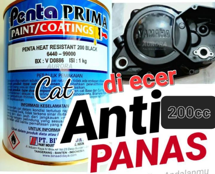 CAT PENTA HEAT RESISTANT  HI TEMP TAHAN PANAS WARNA HITAM BLACK  SILVER ALUMINIUM Di ECER