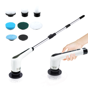 Brifit Cordless Electric Cleaning Brush Cordless Cleaning Brush with 7 Replaceable Drill Brush Heads and Adjustable Extension Arm for Bathroom Kitchen Floor Tile Tub
