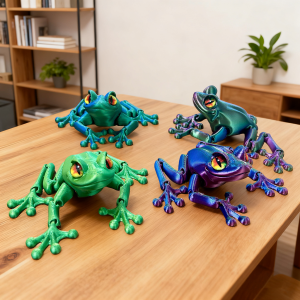 3D printed Frog statue Flexible 3D Printed Animal Fidget Action Figures for Home Office Desk Decor 38cm/14.96in 16.5cm/6.5in