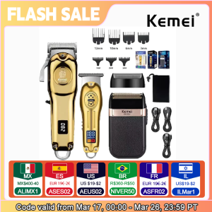 Kemei KM-2628 KM-678 KM-2024 Professional Electric Hair Clippers Beard Clipper Rechargeable Mens Shaver Hair Trimmer Kit Men