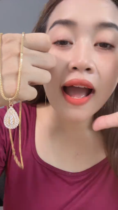 Kalung Hijab Milano Kaca Liontin 60cm