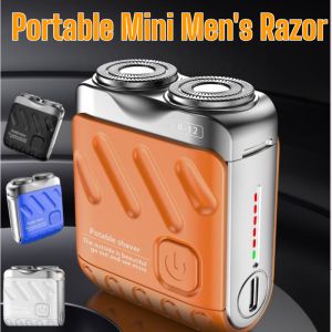 Mens Portable Razor Electric Shaver Rechargeable Dual Head Beard Trimmer Waterproof Wet Dry Double Use Travel Razor