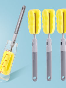 High Density Sponge Baby Bottle Brush Replacement Head Single Cleaning Brush Set Kitchen Use Household Cleaning Tools