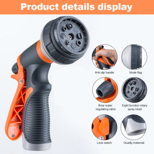 WHPHous Áp lực cao vườn vòi phun vòi phun 8 chế độ phun tưới cỏ đa chức năng rửa xe nhiệm vụ nặng nề cầm tay vật nuôi tắm