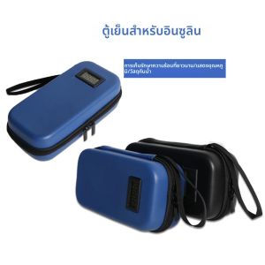 Insulin Cooler Travel Case TSA ได้รับการอนุมัติเครื่องจัดยาแบบพกพาพร้อมเครื่องวัดอุณหภูมิและเครื่องทําความเย็นเบาหวานแบบหุ้มฉนวนแพ็คน้ําแข็ง