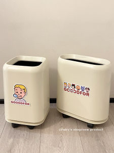 ถังขยะแบบเคลื่อนที่ความจุขนาดใหญ่ 13 ลิตร ถังขยะกระดาษทิ้งแบบเคลื่อนที่ได้สำหรับห้องน้ำ ห้องนอน ห้องนั่งเล่น หอพัก ถังขยะแบบพับได้