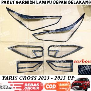Paket Garnish Depan Belakang Yaris Cross 2023 2024 2025 Hitam Chrome Carbon