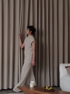 JINCHAN | Japanese Modern Minimalist Antibacterial Full Blackout Curtains