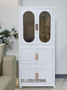 HETEE Foldable Storage Big Cabinet with Wheels Durabox Plastic Wardrobe Organizer for Clothes Toys Stackable Space Saver