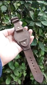 Tali Jam Tangan Kulit Wanita Model Bund Warna Coklat Custom Bergaransi