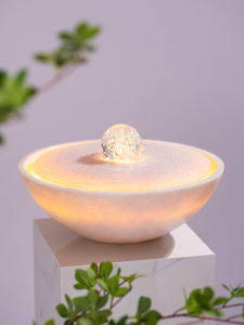 Minimalist Cornucopia Fountain Living Room Office Desk Surface Panel Flowing Water Ornaments Circulating Water Bring In Wealth and Treasure Fengshui Ball Wheel Decorations