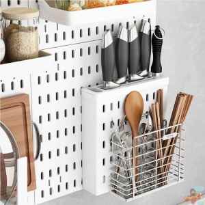 No-Drill Multi-Functional Wall Mounted Storage Rack Kitchen Spice Rack Bathroom Organizer Home Use Knife Holder Shelf