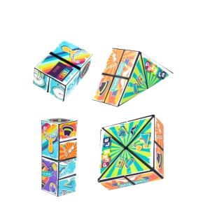 Rubik 3D Magic Cube Puzzle Cube Anak Anak Kubus Rubik Mainan Peran Kubus Flip Puzzle Ajaib / Mainan Edukasi Anak Rubik Cube Kubus 3D Magnet