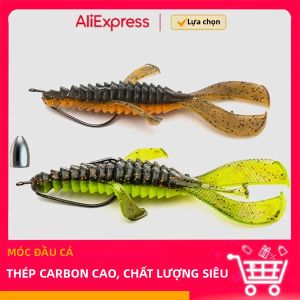 Mrlurion Nhựa PVC Mềm Bò Tôm Mồi Câu Cá 8Cm/12Cm Nhân Tạo Swimbait Wobbler Pesca Con Sâu Leurre Cho Pike Bass Hồ Mồi Câu Cá Bộ 5/10