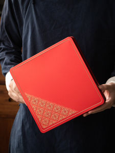 Puer Tea Storage Box Single Cake 357g Chinese Style Tea Leaf Iron Box Packaging Box Empty Gift Box Vintage Painted Metal Material