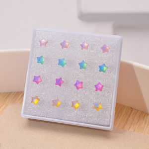 Fantasy Color Pentagram Stud Earrings Female Kids Cartoon 2024 New Arrival Hot-Selling Earrings Earrings Ear-Caring Resin