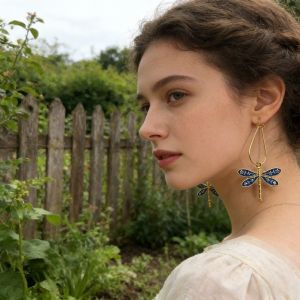 【 Customer Favorite 】 1 Pair of Blue Dragonfly Graffiti Earrings - Suitable for Ladies and Family to Wear Ideal for Parties