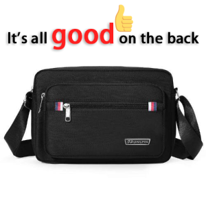 JAYNEBIO Mens Waterproof Crossbody Bag Large Capacity Oxford Cloth Sport Casual Messenger Bag with Multi Pocket Adjustable Strap for Travel Business Outdoor in Black Brown Blue Green Beg Tangan Zip Besar
